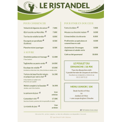 Menu brasserie Le Ristandèl